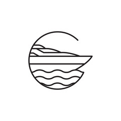 vessel boat icon logo design vector