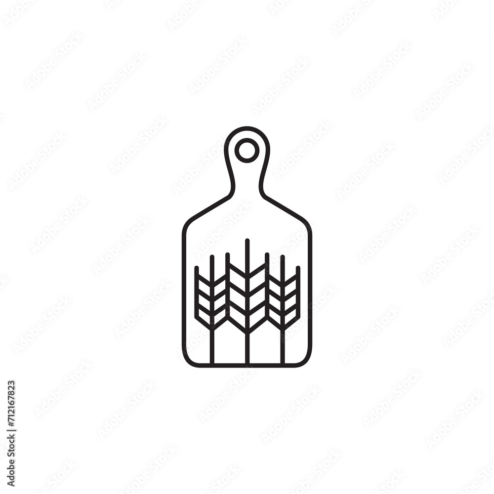 Wall mural cutting board icon logo design vector