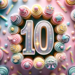 Sparkling 10th Birthday with Pastel Cupcakes