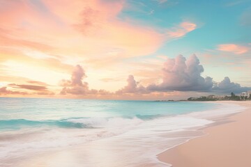 Fototapeta na wymiar sunset over a beach with clouds