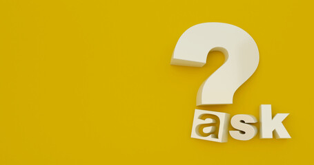 White Ask Question Mark on a Yellow Background