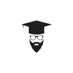 smart bearded icon logo design vector