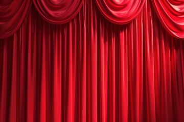 a large striped theater background in red