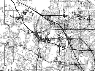 Vector road map of the city of  Maple Grove  Minnesota in the United States of America with black roads on a white background.