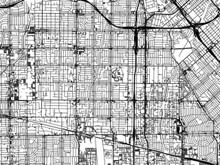Vector road map of the city of  North Hills  California in the United States of America with black roads on a white background.