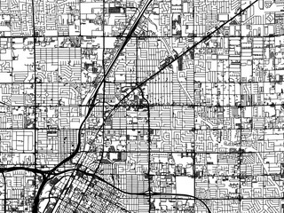 Vector road map of the city of  North Las Vegas  Nevada in the United States of America with black roads on a white background.