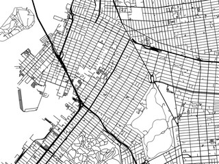 Vector road map of the city of  Park Slope  New York in the United States of America with black roads on a white background.