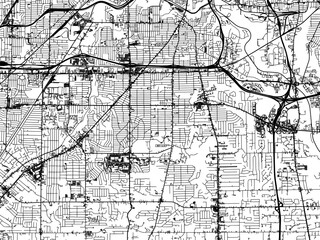 Vector road map of the city of  Parma  Ohio in the United States of America with black roads on a white background.