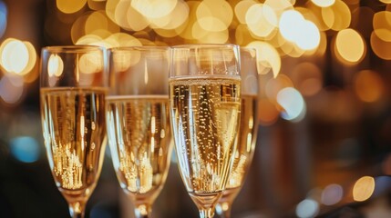 Celebratory toasts in a chic setting, featuring sparkling glasses and a touch of glamour