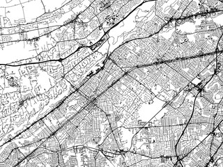 Obraz premium Vector road map of the city of Plainfield New jersey in the United States of America with black roads on a white background.