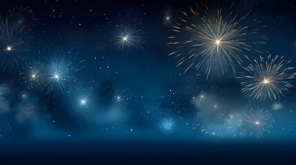 Fototapeta premium Beautiful fireworks background at night for holiday decoration