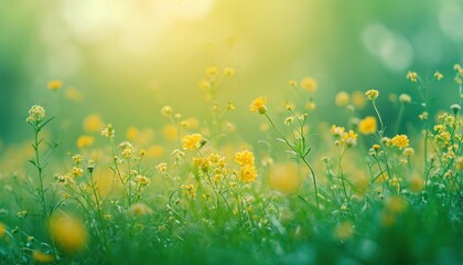 an image of a green field with blooming flowers