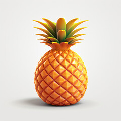 Pineapple 3d icon. The tropical fruit render style