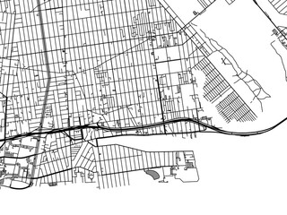 Vector road map of the city of  Sheepshead Bay  New York in the United States of America with black roads on a white background.