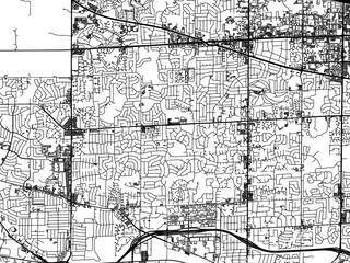 Vector road map of the city of  Schaumburg  Illinois in the United States of America with black roads on a white background.