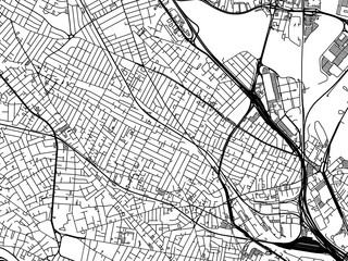 Fototapeta na wymiar Vector road map of the city of Somerville Massachusetts in the United States of America with black roads on a white background.