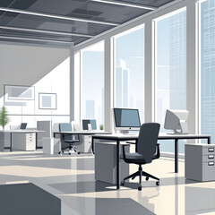 Fototapeta na wymiar beautiful vector-look background of an office , pastel muted soft-key tone colours