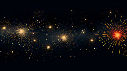 Obraz premium Beautiful fireworks background at night for holiday decoration