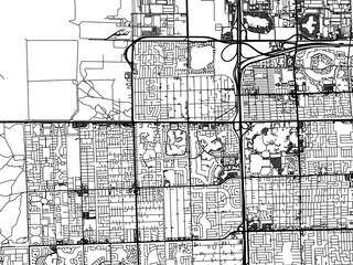 Vector road map of the city of  Tamiami  Florida in the United States of America with black roads on a white background.
