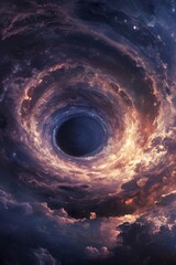 Giant Alien Vortex in Space Background - Gigantic Scale, in the Cinestill Movie Poster Style created with Generative AI Technology