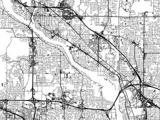 Vector road map of the city of  West Coon Rapids  Minnesota in the United States of America with black roads on a white background.