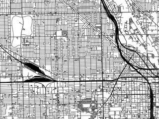 Vector road map of the city of  West Town  Illinois in the United States of America with black roads on a white background.