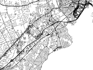 Vector road map of the city of  West Haven  Connecticut in the United States of America with black roads on a white background.