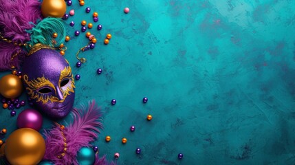 Obraz na płótnie Canvas beautuful Mardi Gras Carnival background with copy space