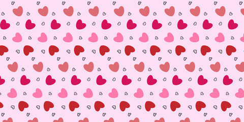 Hears seamless pattern. For wrapping paper, prints, greeting cards, birthday, wedding, Valentines day, party.