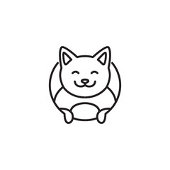 cute cat pets mascot cartoon icon logo design vector