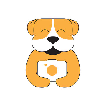 cute dog pets mascot cartoon icon logo design vector