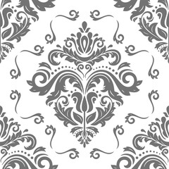 Orient vector classic silver pattern. Seamless abstract background with vintage elements. Orient pattern. Ornament for wallpaper