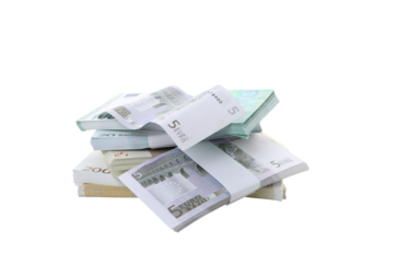 PNG, Stacks of American cash money, isolated on white background