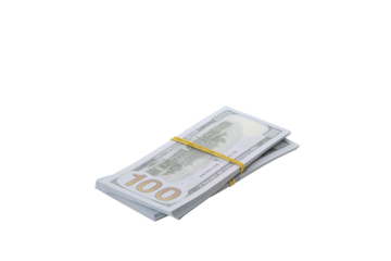 PNG, Stacks of American cash money, isolated on white background