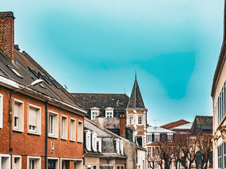 Street view of old village Cambrai in France