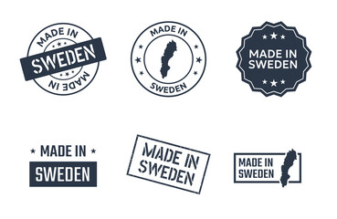 made in Sweden labels set, made in Kingdom of Sweden product icons