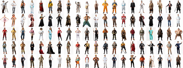 Collage of people from many different occupations around the world