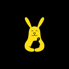 cute rabbit mascot cartoon icon logo design vector
