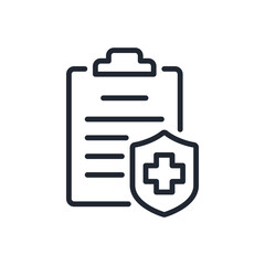 Medical and health insurance editable stroke outline icon isolated on white background flat vector illustration. Pixel perfect. 64 x 64.
