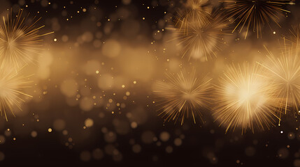 Fototapeta premium Happy New Year, burning fireworks with bokeh light background