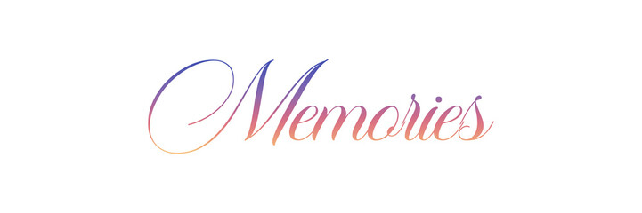 MEMORIES colorful PNG calligraphy with gradient colors on transparent background
