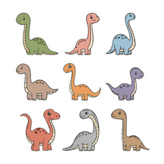 Brachiosaurus vector doodle style illustration