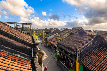 view over hoi an ancient town, an unesco world heritage site in vietnam