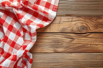 Obraz premium Textile tablecloth on wood background