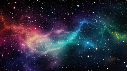 Galaxy with colorful bright colors ready to be wallpaper. Ai generate.