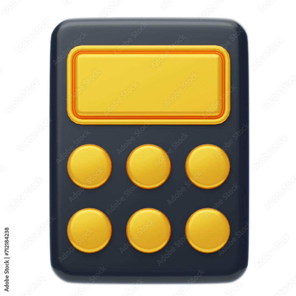 Poster 3d accounting calculator. 3d illustration, 3d element, 3d rendering. 3d visualization isolated on a 