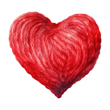 Red Heart Shaped Yarn. AI Generated Image
