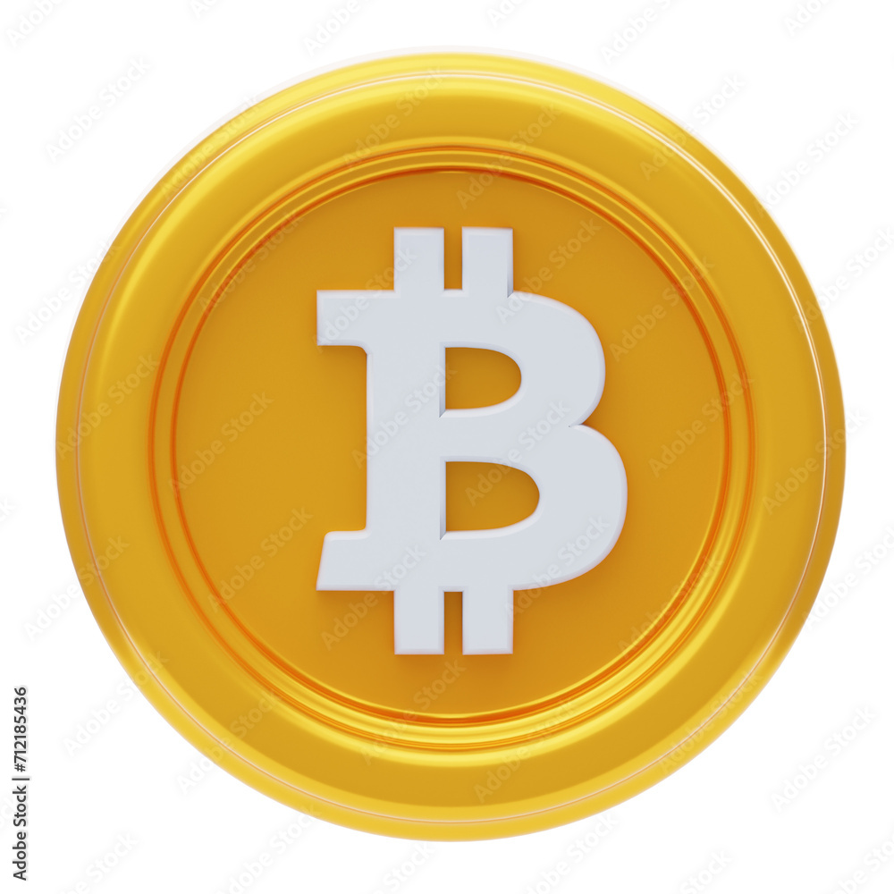 Aufkleber 3d crypto navigating the of bitcoin. 3d illustration, 3d element, 3d rendering. 3d visualization iso