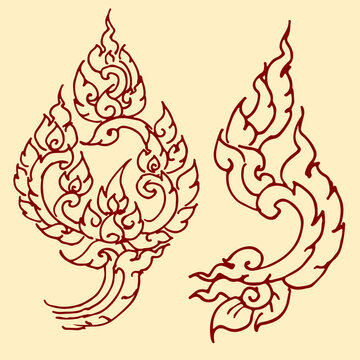 illustration of a tattoo with Thai pattern vector for illustration card decoration