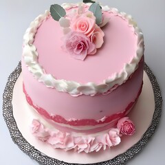 Fototapeta na wymiar pink wedding cake Generated by Ai 